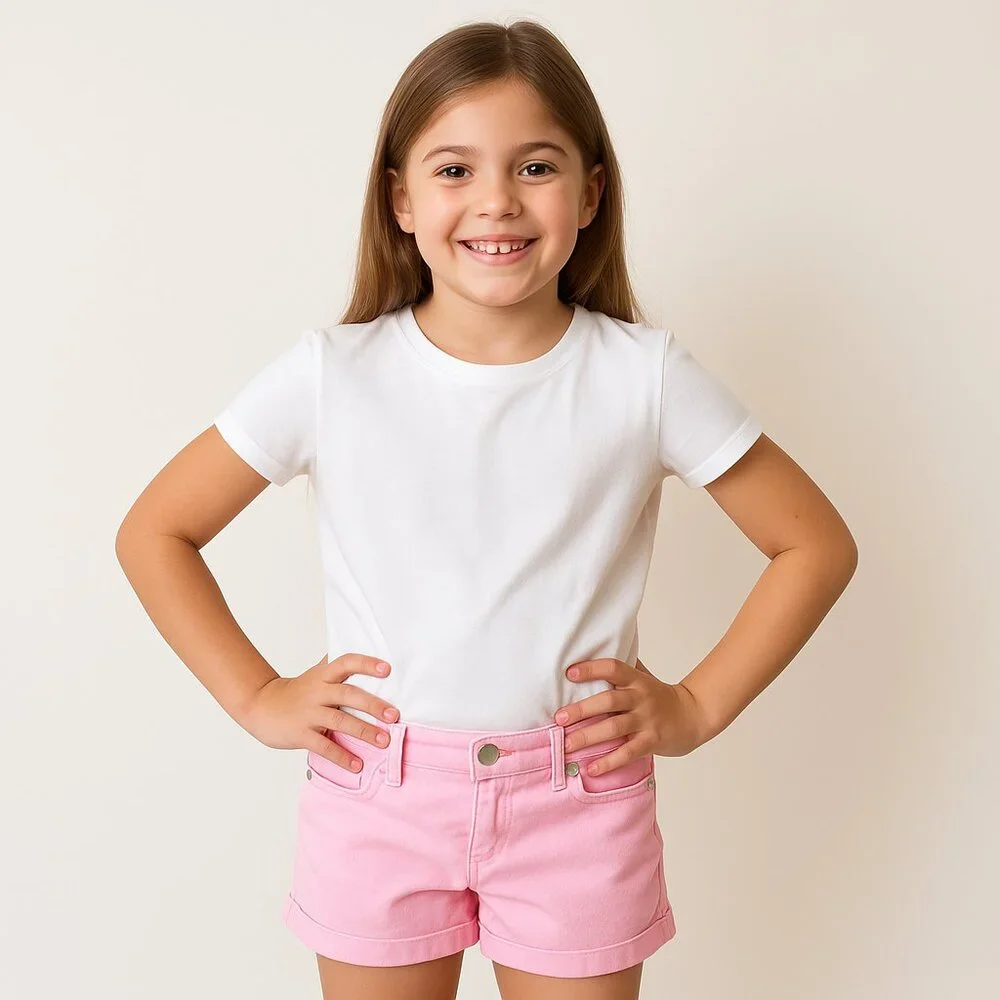 Justice Girls Cuffed Shorts · Light Pink · Zipper Snap Closure · Size 8